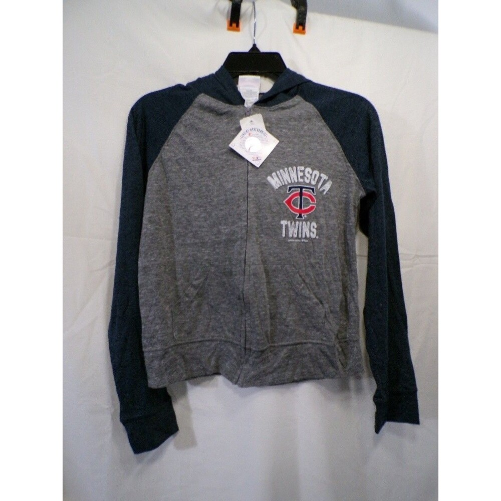 Campus Lifestyle Minnesota Twins Women's Full Zip Hoodie S Gray Navy